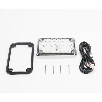 Luz de Advertencia LED / 6 x 4 pulgadas / Bicolor Rojo/Claro / 66 LED / 12 VCC / 10 Patrones de Destello