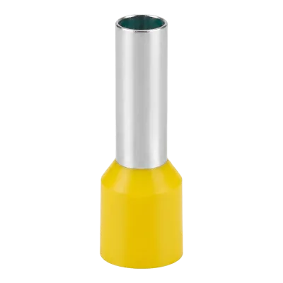 Conector Ferrule / 10 AWG (6 mm²) / Latón Estañado / Aislamiento PVC Amarillo / 25 Piezas