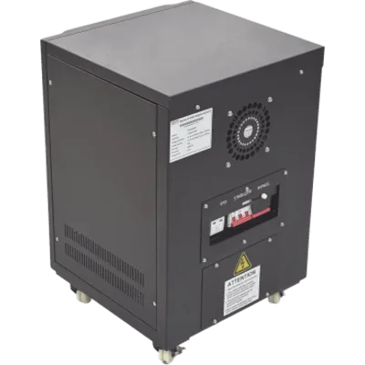 Regulador de Voltaje Industrial / Ferrorresonante Split Phase / 7.5 kVA / 7.5 kW / Estabilización ±2% / Eficiencia 98% / Entrada 176-264 Vca / Salida 215.6-224.4 Vca