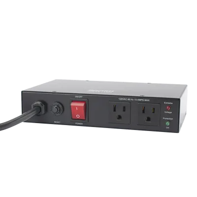 Acondicionador de Voltaje / 2 Salidas NEMA 5-15R / 1,800 W / 15 A / Supresión de Picos 1,080 J / Filtro EMI/RFI / Gabinete Metálico