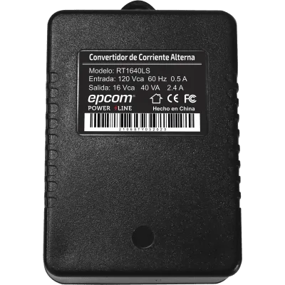 Transformador / 16 VCA / 40 VA / 120 VCA Entrada / -10°C a 45°C / 102.5 x 68 x 58 mm