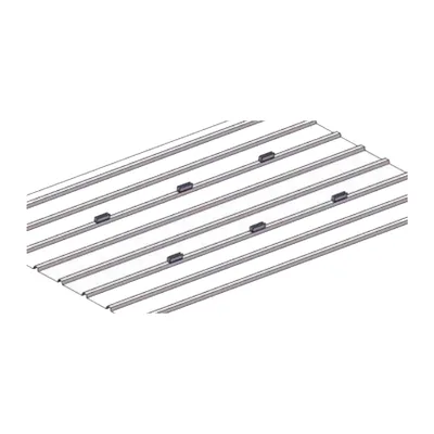 Mini Riel de Aluminio para Módulos Solares / Techo Inclinado 0° / Anodizado / 35 mm / 2 Rieles + 4 Tornillos Autoperforantes