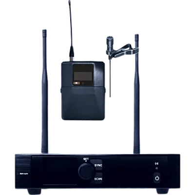 Sistema de Micrófono Inalámbrico / Receptor 1 Canal U-Band 540-690 MHz / Micrófono de Solapa Digital / Modulación PI/4-DQPSK / Pantalla TFT-LCD 2.2" / Encripción de Audio / Autonomía >10 Horas