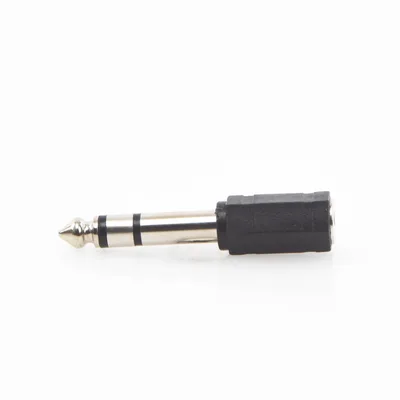 Adaptador de audio / 3.5mm hembra a 6.35mm macho / Estéreo / 0.25 pies