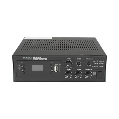 Amplificador de Potencia Digital / 120W / Salida 4~16Ω o 100V / Entrada XLR con Phantom 48V / Bluetooth / FM / USB y TF / Protección contra Cortocircuito