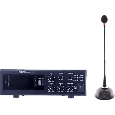 Kit de Amplificación / 120W / Bluetooth / MP3 / FM / XLR Phantom 48V / Micrófono Cuello de Ganso Cardioide / XLR 8 m (26.2 ft)