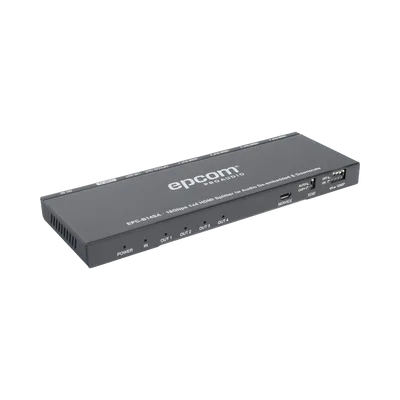 Splitter HDMI / 1x4 Salidas Simultáneas / 4K@60Hz 4:4:4 / HDMI 2.0b / Extractor de Audio Óptico y Analógico / Down Scaler 4K a 1080p / HDCP 2.2 / 18 Gbps