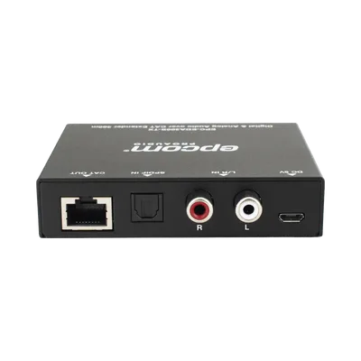 Extensor de Audio IP / Transmisión 300 m (984.3 ft) / Digital Óptico y Analógico / 48/96/192 kHz / 24 bits / PoC Bidireccional / Plug-and-Play