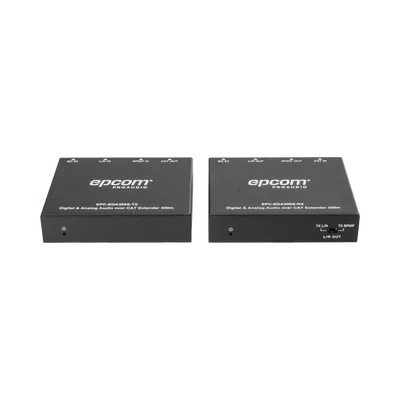 Extensor de Audio IP / Transmisión 300 m (984.3 ft) / Digital Óptico y Analógico / 48/96/192 kHz / 24 bits / PoC Bidireccional / Plug-and-Play