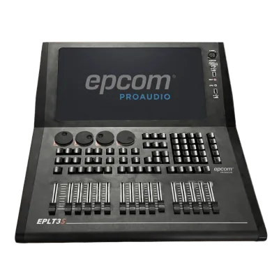 Consola de Control de Iluminación / 4 Universos DMX Nativos / 32 Universos Expandibles / 15 Faders de Reproducción / Pantalla Táctil 15.6 pulgadas / 4GB RAM + 128GB SSD / Linux OS