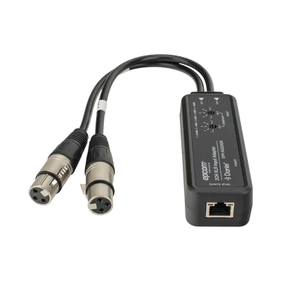 Extensor de Audio / 2 Canales XLR Balanceada/No Balanceada / Salida Digital Dante® / Latencia 1/2/5 ms / Ancho de Banda 100 Mbps / PoE y USB-C