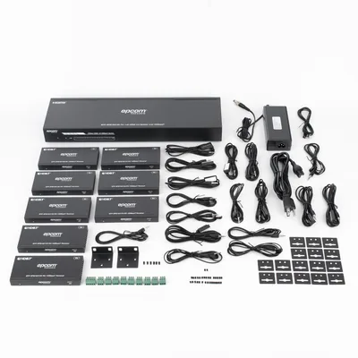 Splitter y Extensor de Video HDBaseT / 1x8 / 4K@60Hz 4:4:4 / 120 m (393.7 ft) en 4K / 150 m (492.1 ft) en 1080p / 18 Gbps / HDR10+ / PoC / IR y RS-232