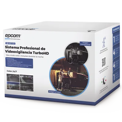 Kit de Videovigilancia TurboHD / 1080p Lite / 4 Cámaras Bala ColorVu / DVR 5 Canales / IR 20 m (65.6 ft) / IP66
