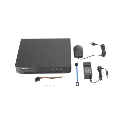 DVR Pentahíbrido / 16 Canales TURBOHD + 8 Canales IP / 5 Megapixel Lite / Audio Bidireccional por Coaxitron / ACUSENSE / 1 Bahía HDD 10 TB / Salida HDMI+VGA Full HD