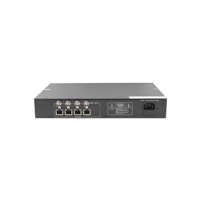 Kit de 4 canales de para transmisión de ALIMENTACION ( de 36 Vcc a 12Vcc ) y VIDEO (HD-TVI) a distancias de hasta 250 mts.