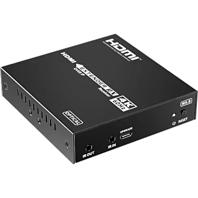 Receptor HDMI sobre IP | 4K60Hz | Fibra Óptica 40 km (24.85 mi) | 18 Gbps | HDMI 2.0 | HDCP 1.4/2.2 | IR | Protección ESD