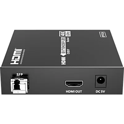 Receptor HDMI sobre IP | 4K60Hz | Fibra Óptica 40 km (24.85 mi) | 18 Gbps | HDMI 2.0 | HDCP 1.4/2.2 | IR | Protección ESD