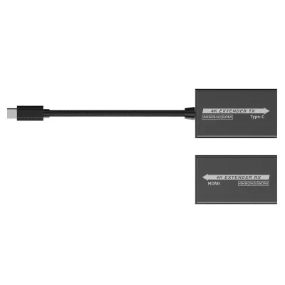 Extensor USB-C a HDMI / 4K 120 Hz / 18 Gbps / Alcance 60 m (196.9 ft) / HDR10 / HDCP 2.2 / Protección ESD ±8KV