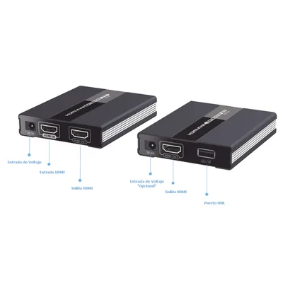 Kit extensor KVM ( Teclado, video, Mouse ) HDMI 1080P @ 60 Hz, 60 metros con cable CAT5e/6