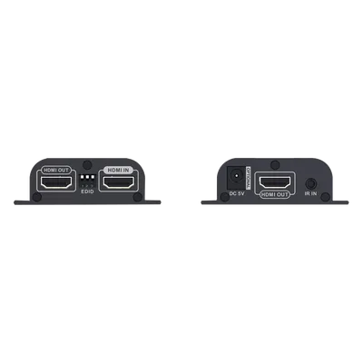 Kit Extensor HDMI para distancias de 50 metros / Soporta resoluciones 720 y 1080P @ 60 Hz / Cat 6, 6a y 7 / Salida Loop en el Tx para visualización local / Configuración EDID / Soporta control remoto