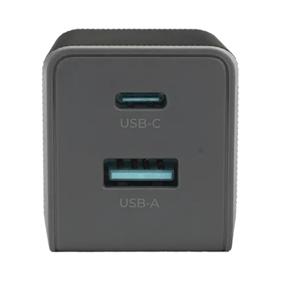 Cargador GaN III / 35W Total / USB-C PD 35W + USB-A 22.5W / Carga Simultánea / Enchufe Plegable / 6 Capas de Protección