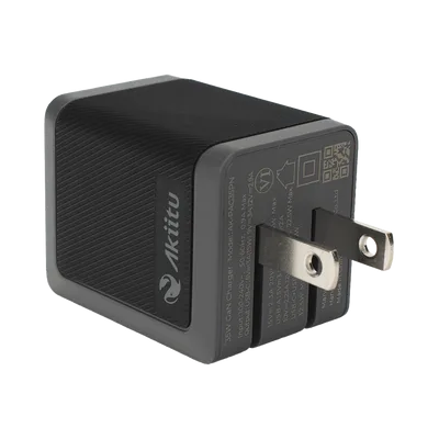 Cargador GaN III / 35W Total / USB-C PD 35W + USB-A 22.5W / Carga Simultánea / Enchufe Plegable / 6 Capas de Protección