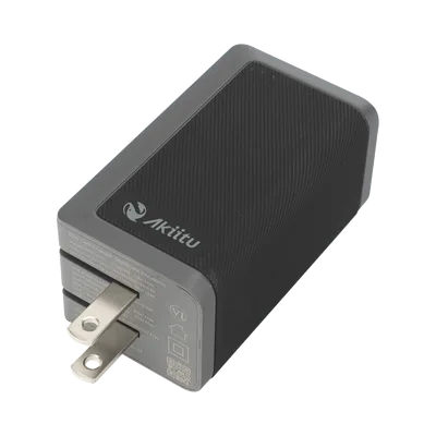 Cargador GaN III / 65 W / 3 Puertos / PD 3.0 y QC 4.0 / Enchufe Plegable / 6 Protecciones