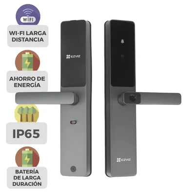 Cerradura Inteligente / Wi-Fi y Bluetooth / Huella y Tag / IP65 / -25°C a 70°C / 8 Baterías AA