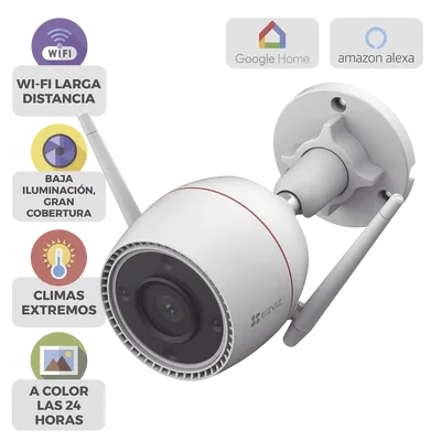 Cámara Bala IP / 5 Megapixel (3K) / Wi-Fi 2.4 GHz / IR 30 m (98.4 ft) / Visión Nocturna Color / IP67 / Audio Bidireccional / Alarma Luz y Sirena