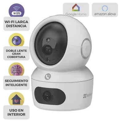 Cámara PT IP / Doble Lente 4 MP + 4 MP / Wi-Fi 6 / Audio Bidireccional / Visión Nocturna a Color 10 m (32.8 ft) / Detección Humana por IA / Uso en Interior