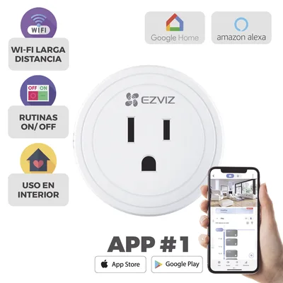 Enchufe Inteligente / Wi-Fi / Control a través de la Aplicación Móvil / Conecte los Dispositivos del Hogar / Permite Personalizar Horarios / Soporta Asistente de Voz de Google y Alexa