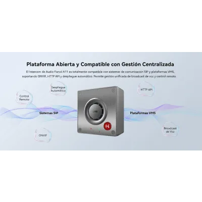 Intercom IP para Exterior / Cámara 4 Megapixel (1080p) / HDR e Iluminación IR / Altavoz 5W y Doble Micrófono con Reducción de Ruido / Panel Acero Inoxidable y Cuerpo Aluminio / IP66 e IK10 / PoE+ / 2