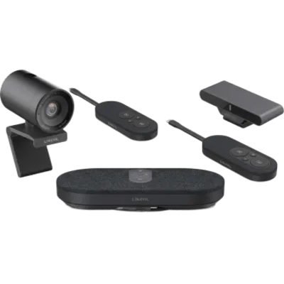 Kit de Videoconferencia 4K / Cámara 8MP / Micrófono 8 Filas / Altavoz 3W / 2 Pods Compartición Pantalla / USB-C BYOD / Salas hasta 32 m² (344 ft²)