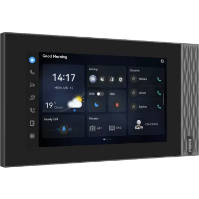 Estación Interior SIP / Pantalla Táctil 7" 1024×600 / Wi-Fi 6 / Video 1080p H.265 / 8 Entradas de Alarma / PoE / RS-485