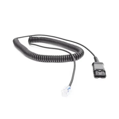 Cable Adaptador QD / Diademas HT101/HT201/HT202 / Teléfonos Analógicos, Digitales e IP / Compatible Grandstream y Yealink / Audio Full Duplex / Impedancia 2000Ω