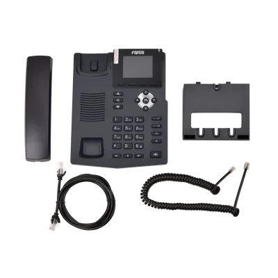 Teléfono IP empresarial para 2 lineas SIP con pantalla LCD de 2.4 Pulgadas a color y conferencia de 3 vías, PoE