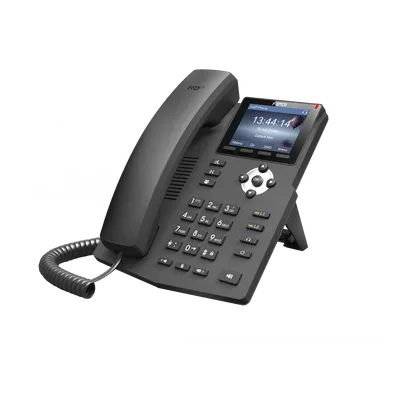 Teléfono IP empresarial para 2 lineas SIP con pantalla LCD de 2.4 Pulgadas a color y conferencia de 3 vías, PoE