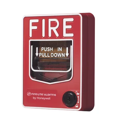 Estación Manual de Alarma Contra Incendio / Doble Acción / Uso Exterior / Cerradura de Llave / Contacto SPST 0.25 A / Policarbonato Rojo