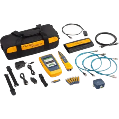 Kit de Comprobador de Cableado y Red Ethernet Industrial LinkIQ / Rendimiento hasta 10 Gb/s / Adaptadores M12X M12D M8D / Sonda IntelliTone Pro 200 / PoE bajo carga hasta Clase 8 90 W / Diagnóstico de