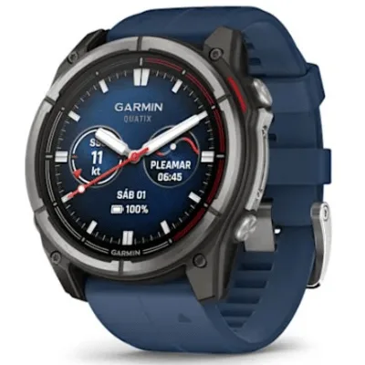 Smartwatch / Pantalla AMOLED 1.4" / GPS Multibanda / Resistencia 10 ATM / Batería 29 Días / Titanio y Zafiro / 32 GB / Monitoreo Salud Avanzado