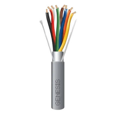 Bobina de 305 m (1000 pies) / Cable de Cobre / 8 x 22 AWG / Riser CMR-CL3R / Blindado / Gris / Control de Acceso / Alarmas / Automatización / Interfonos