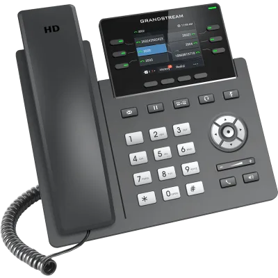 Teléfono IP / 6 Líneas SIP / Wi-Fi 6 Doble Banda / Bluetooth / 24 Teclas BLF Virtuales / Pantalla LCD 2.8" / 2 Puertos Gigabit