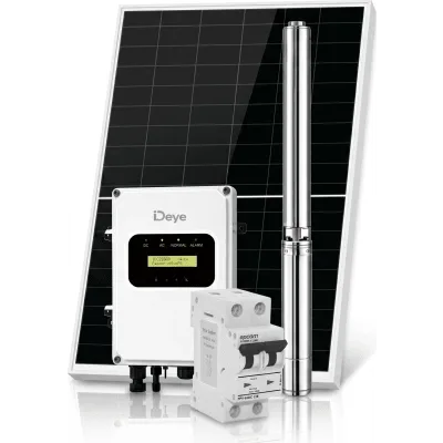 Kit de Bombeo Solar / 3000W (4 HP) / Controlador Híbrido AC/DC 136-264VAC / 108-403VCD / 3240W Fotovoltaico / Gabinete IP66 / Protección Eléctrica Integrada