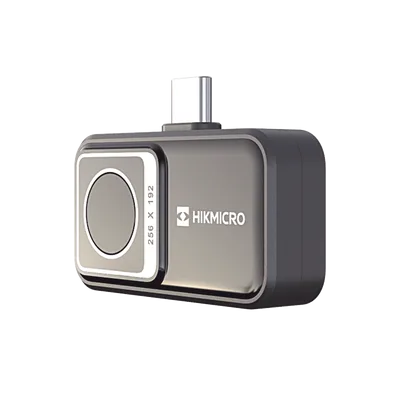 Cámara Termográfica para Smartphone / Resolución IR 256 x 192 / SuperIR / Rango -20°C a 400°C / Precisión ±2°C o ±2% / Campo de Visión 50° × 37.2° / USB-C y Lightning / IP40