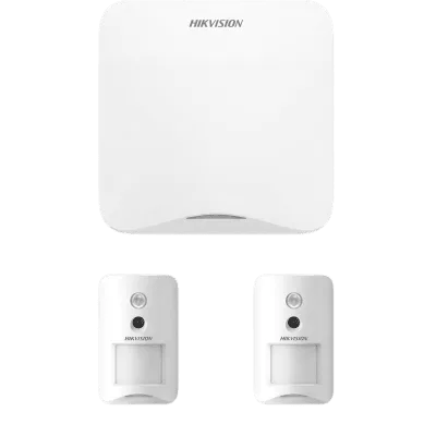 Kit de Alarma Inalámbrico / Panel Wi-Fi 1200 m (3937 ft) / 16 Zonas / 2 Cámaras PIR 320 x 240 / Detección 10 m (32.8 ft) 90° / Inmunidad Mascotas 24 kg / Batería 2 Años