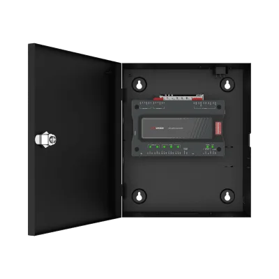 Controlador de Acceso para Elevadores / 128 Pisos / TCP/IP / 100,000 Tarjetas / 50,000 Usuarios / Huella, Tarjeta o QR / 5 Relevadores / 24 Distribuidores Esclavos