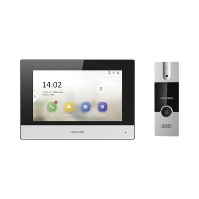 Kit de Videoportero Híbrido / Pantalla Táctil 7" / Cámara 720x576p / IP a 4 Hilos / Wi-Fi y Cableado / PoE 802.3af / Expansión a 6 Monitores