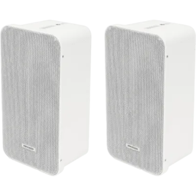 KIT DE Bocinas Tipo Columna | 20 Watts | 100 V | Rejilla de Metal | Montaje en L | Exterior IP66 | Música Ambiental