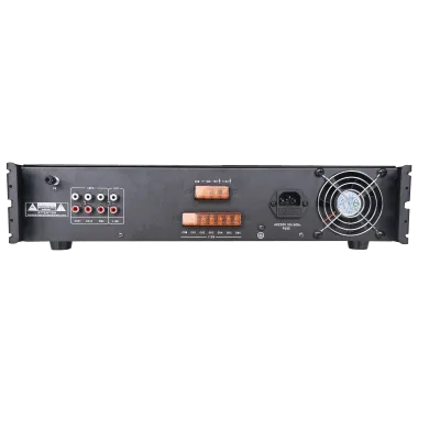 Amplificador de Audio / 120 W / 6 Zonas / Bluetooth / USB 2.0 / Lector SD / 2 Micrófonos / Entrada EMC / 70/100V / Montaje en Rack