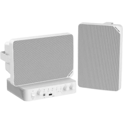 Kit de Audio | Amplificador con bluetooth | 2 altavoces para pared | Música Ambiental
